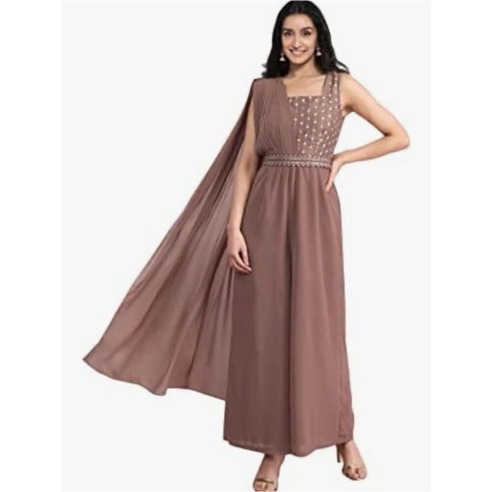 House of INDYA dusty pink jumpsuit NWT LARGE